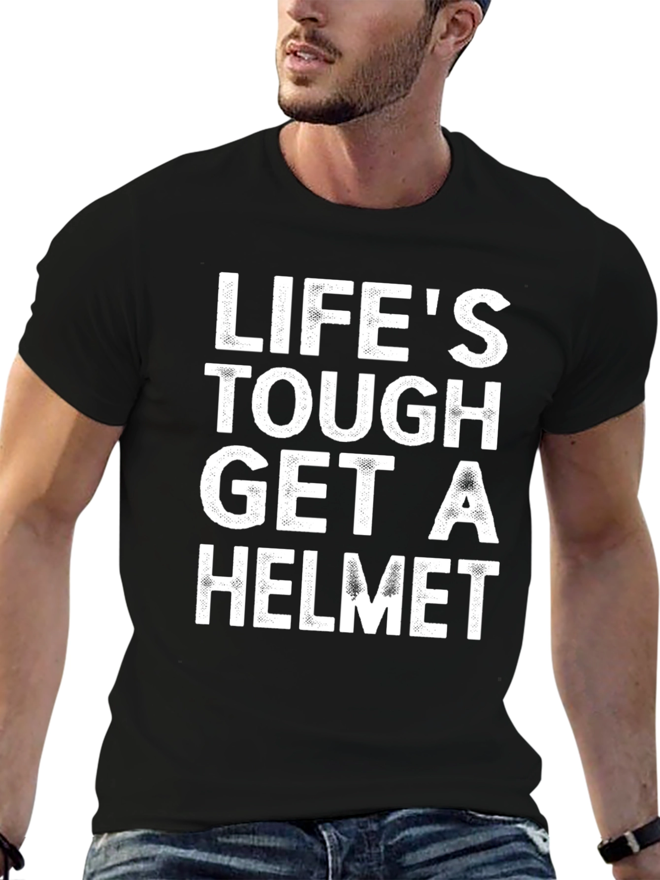 Lifes Tough Get A Helmet Graphic Tee
