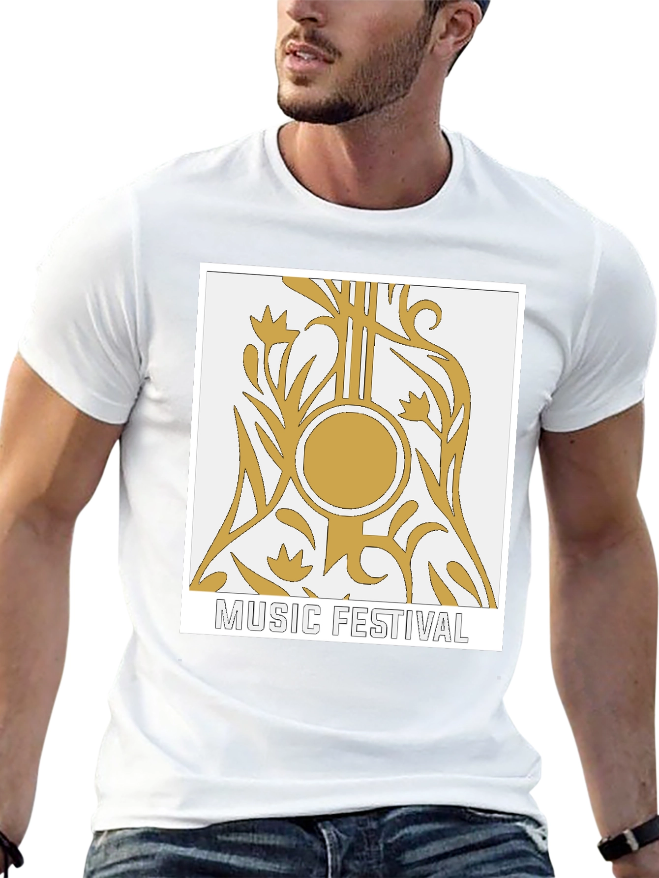 Music Festival Graphic Tee - Black Cotton T-Shirt