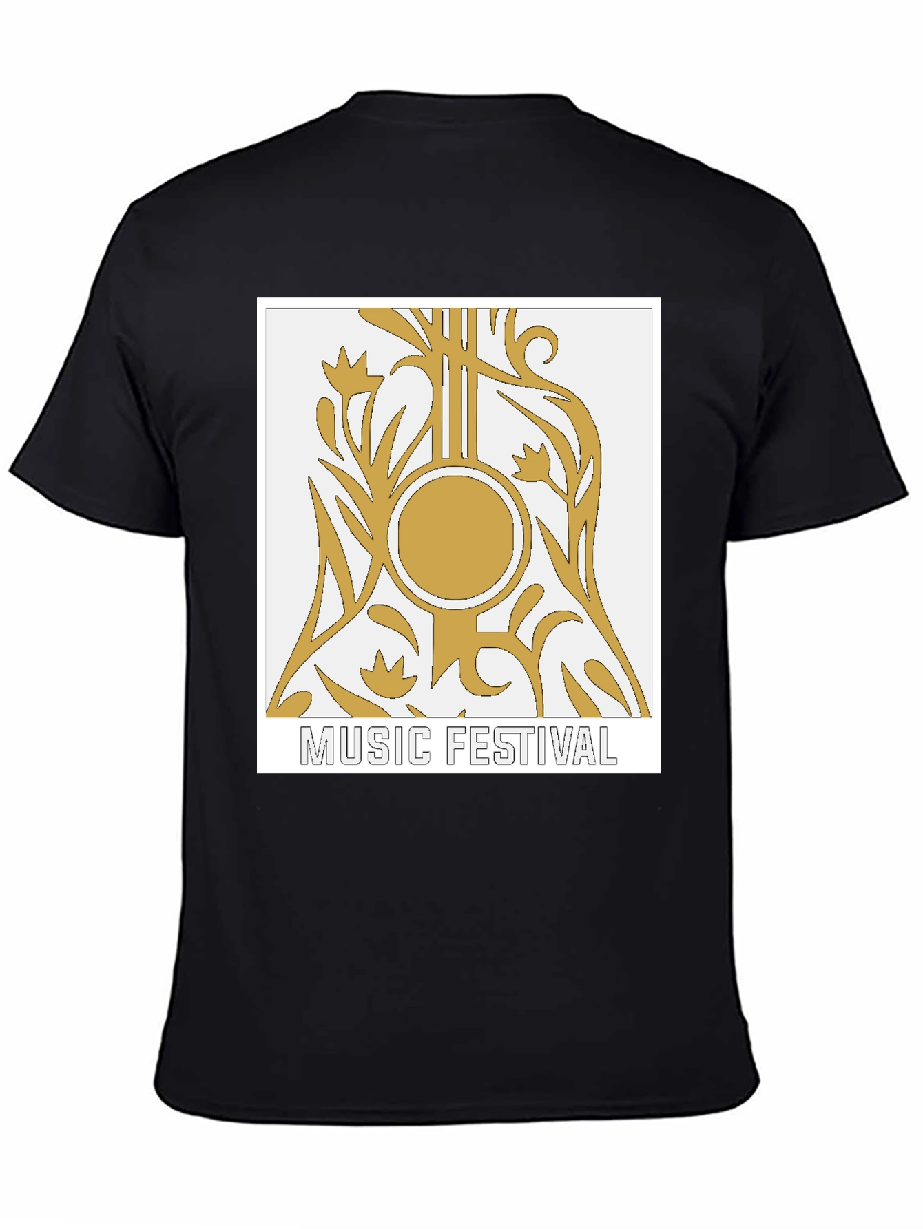 Music Festival Graphic Tee - Black Cotton T-Shirt