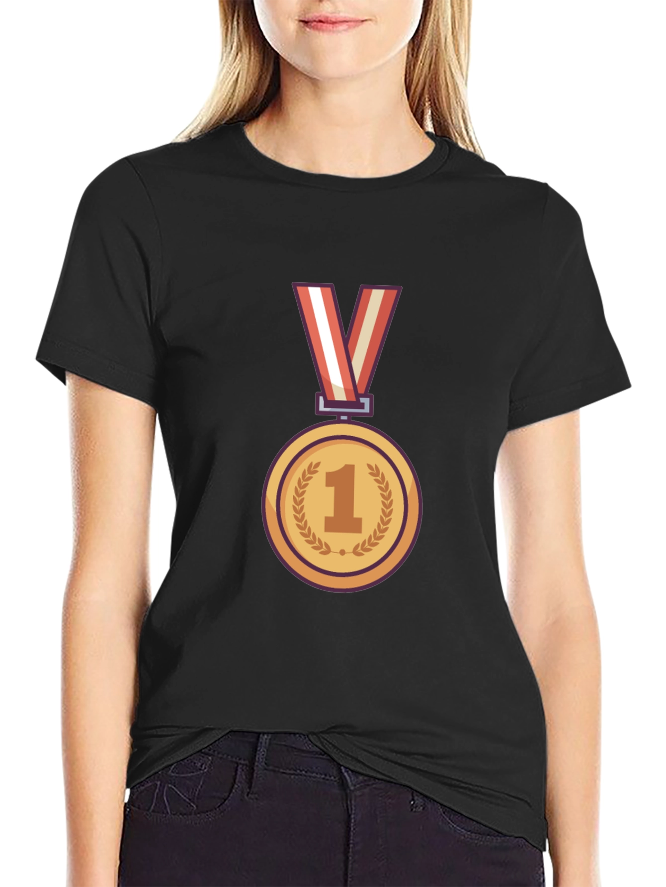 Champion T-Shirt with Gold Medal Graphic
