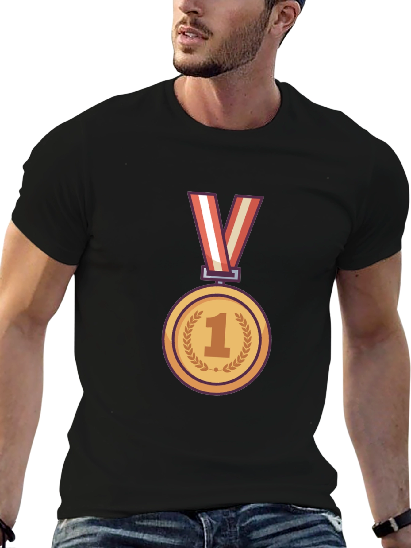 Champion T-Shirt with Gold Medal Graphic