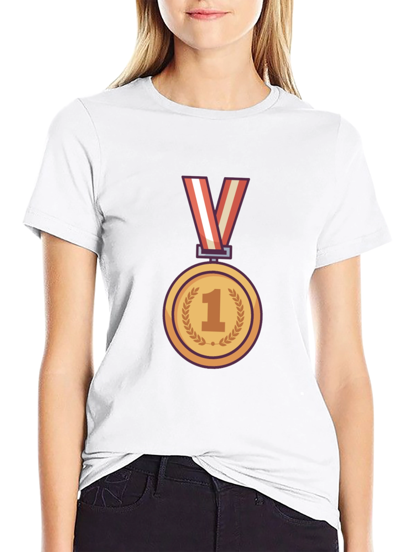 Champion T-Shirt with Gold Medal Graphic