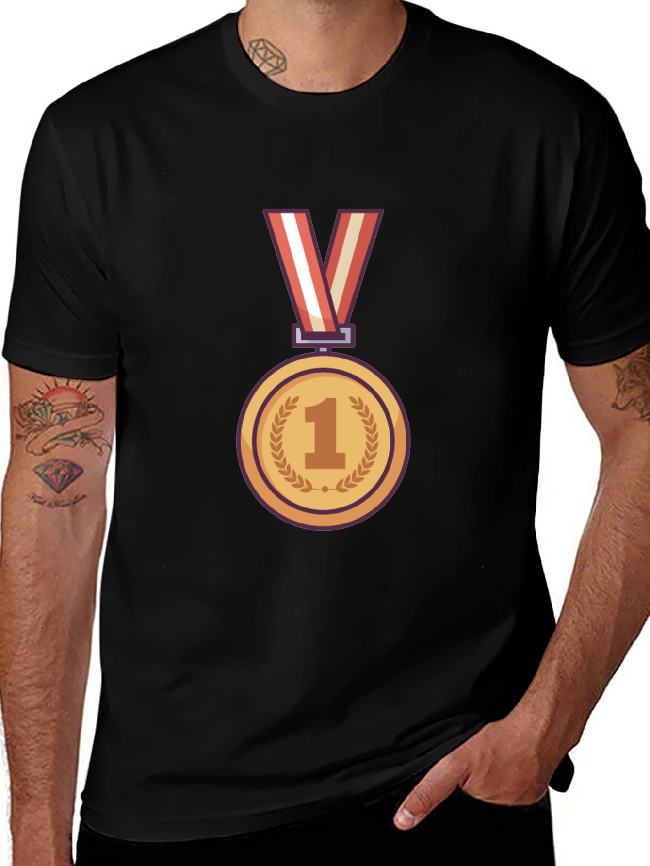 Champion T-Shirt with Gold Medal Graphic