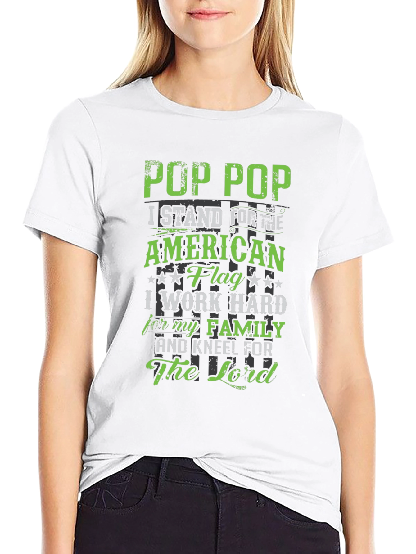 Pop Pop American Flag Graphic Tee
