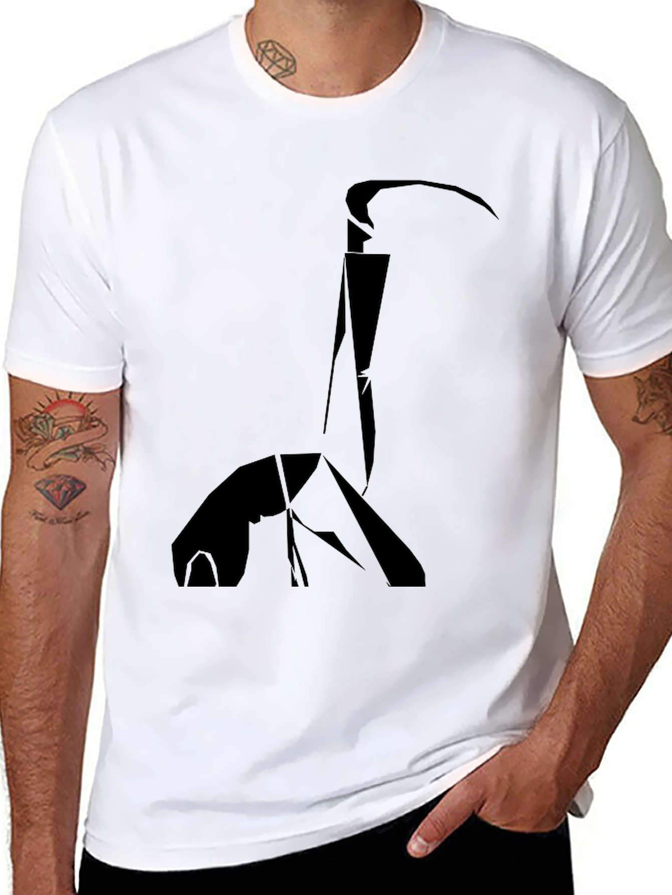 Abstract Grim Reaper Black T-Shirt