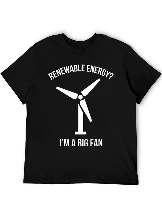 Renewable Energy Fan T-Shirt - Black Cotton