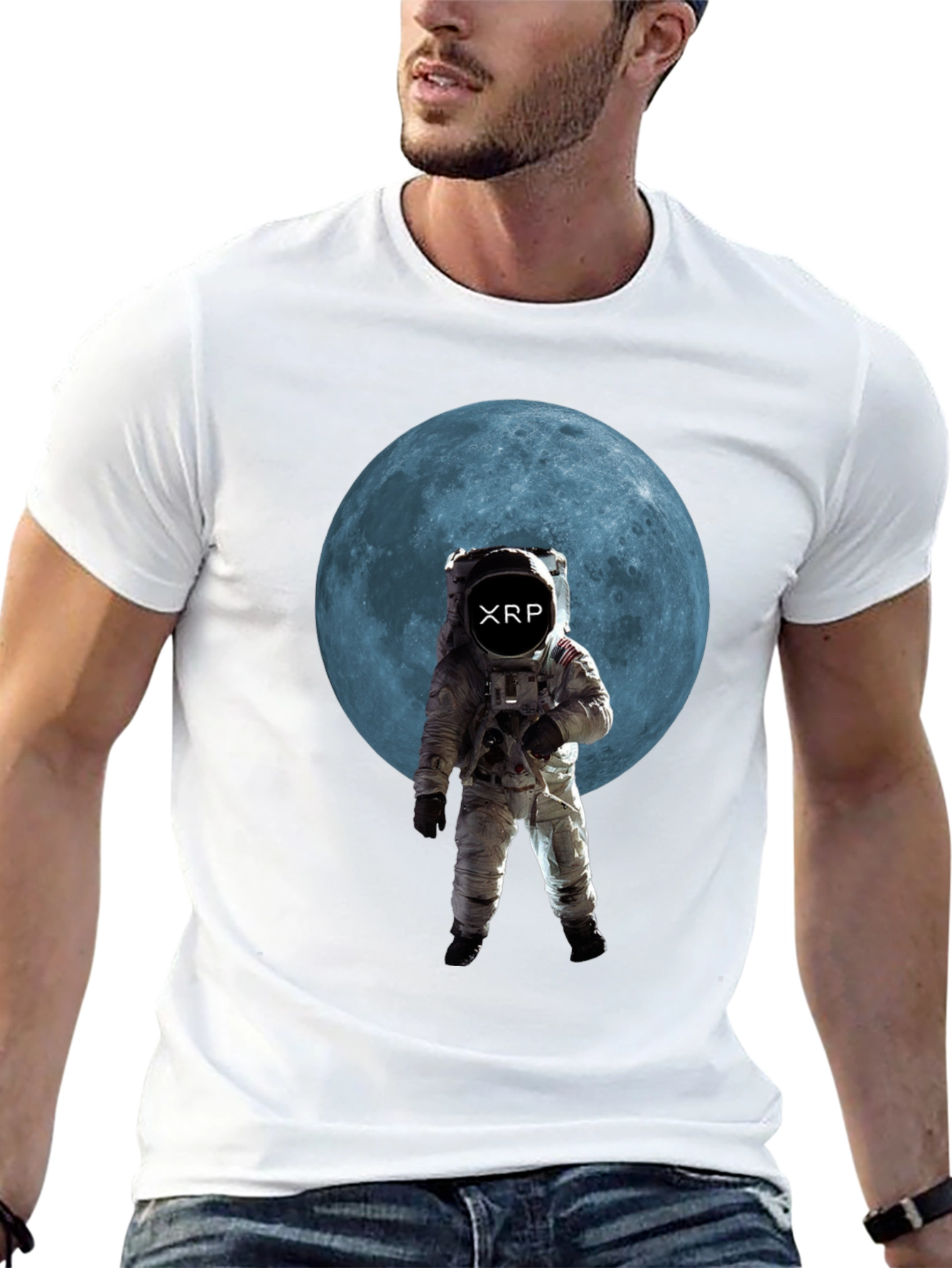 XRP Crypto Astronaut T-Shirt - Black
