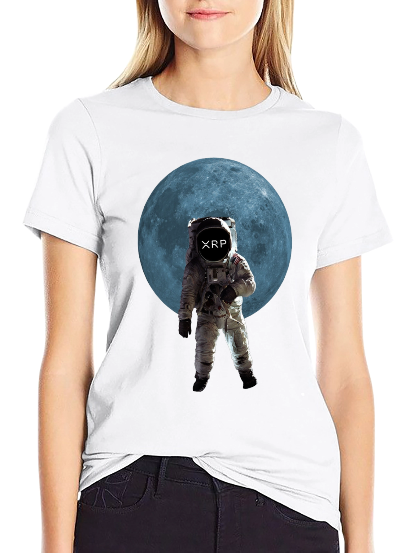 XRP Crypto Astronaut T-Shirt - Black