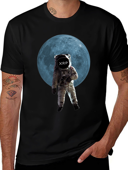 XRP Crypto Astronaut T-Shirt - Black