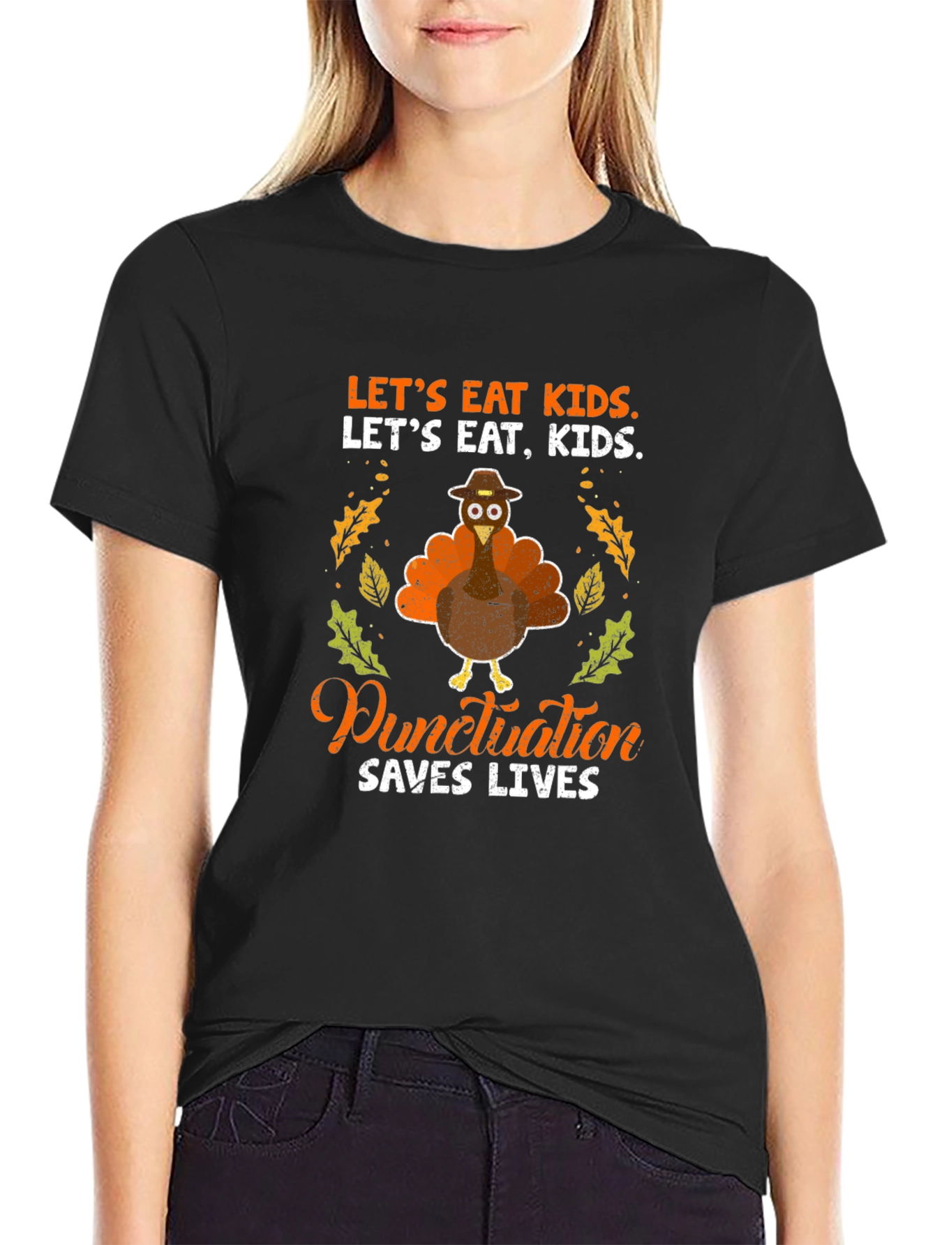 Punctuation Saves Lives Thanksgiving T-Shirt