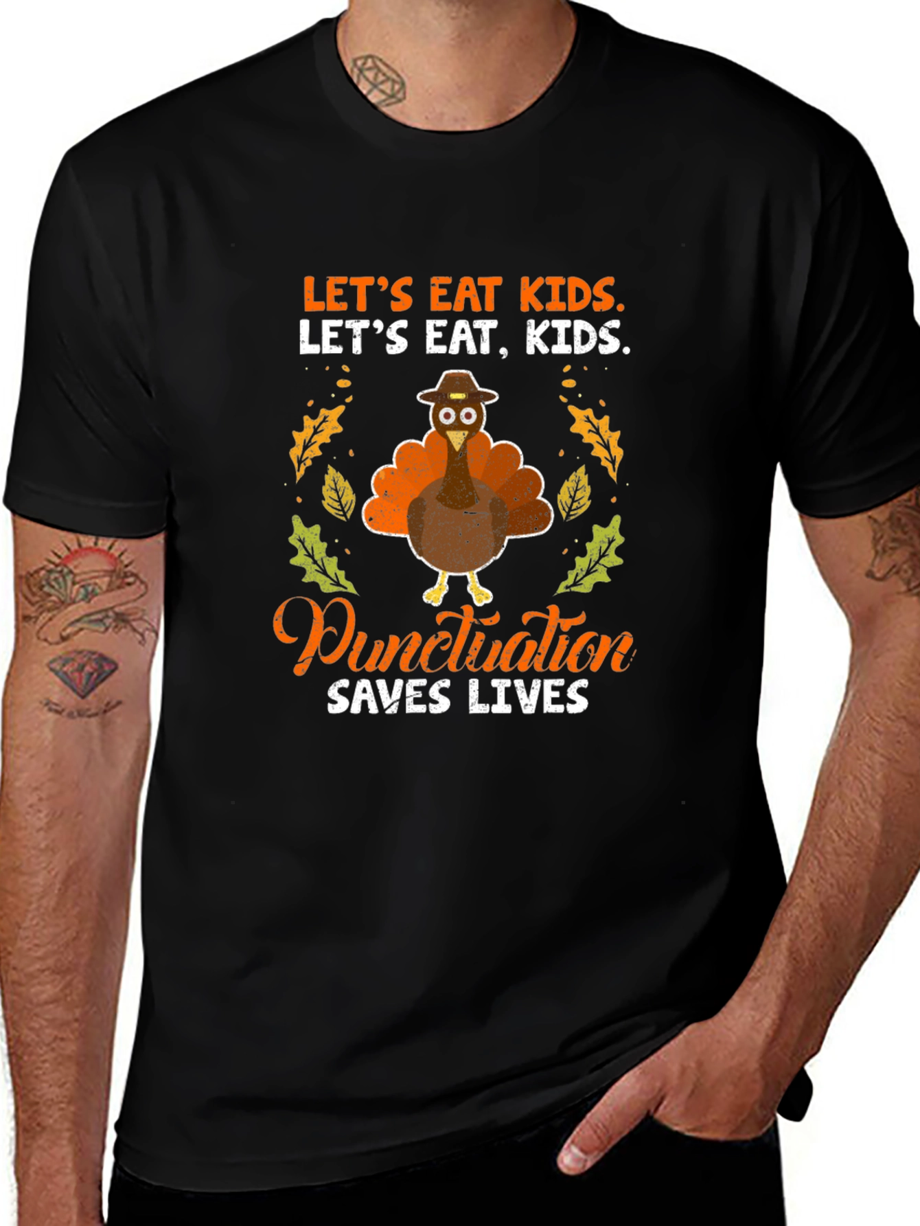 Punctuation Saves Lives Thanksgiving T-Shirt