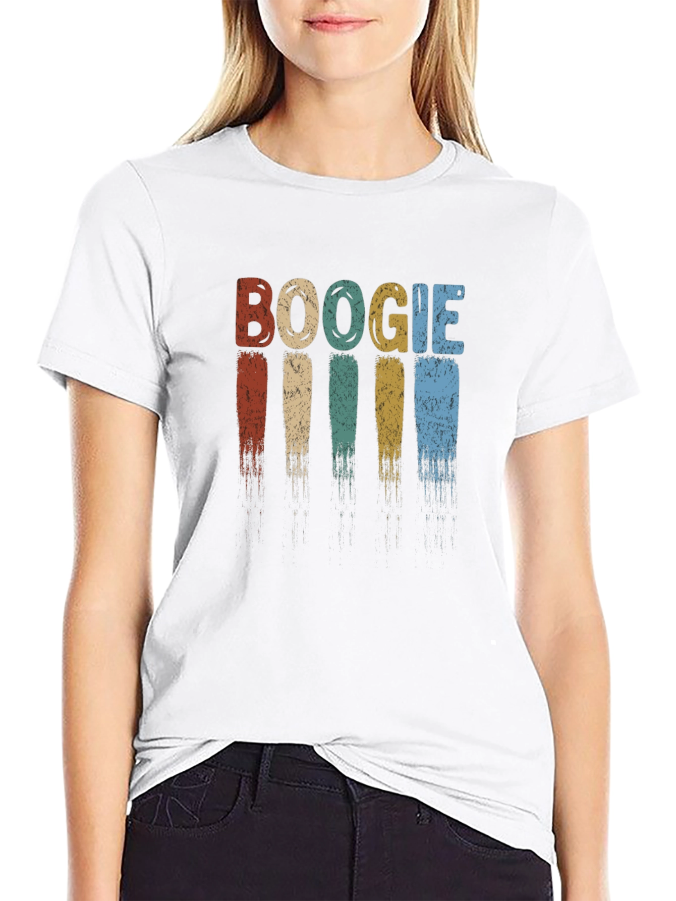 Boogie Retro Style Graphic Tee - Black