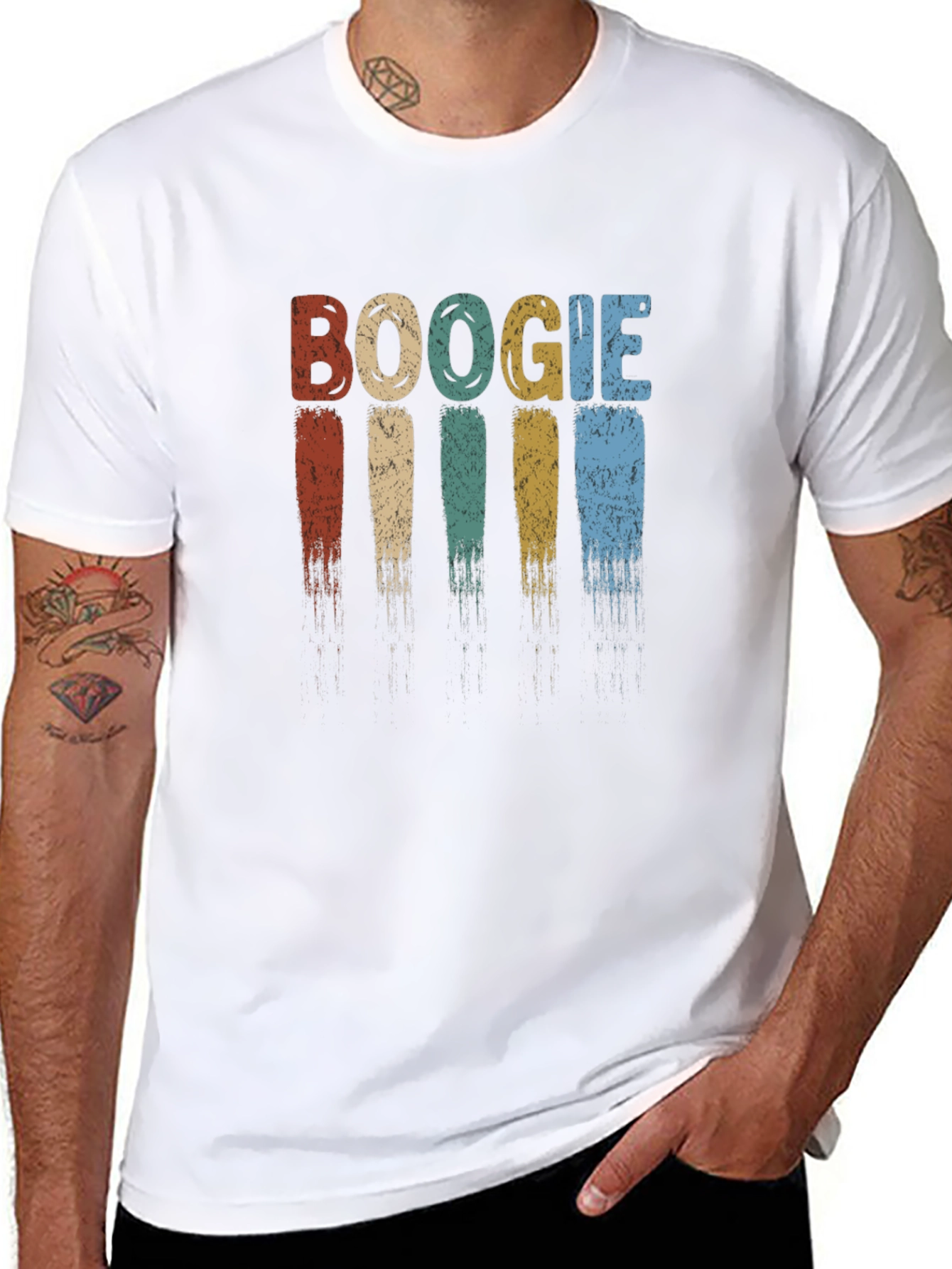 Boogie Retro Style Graphic Tee - Black