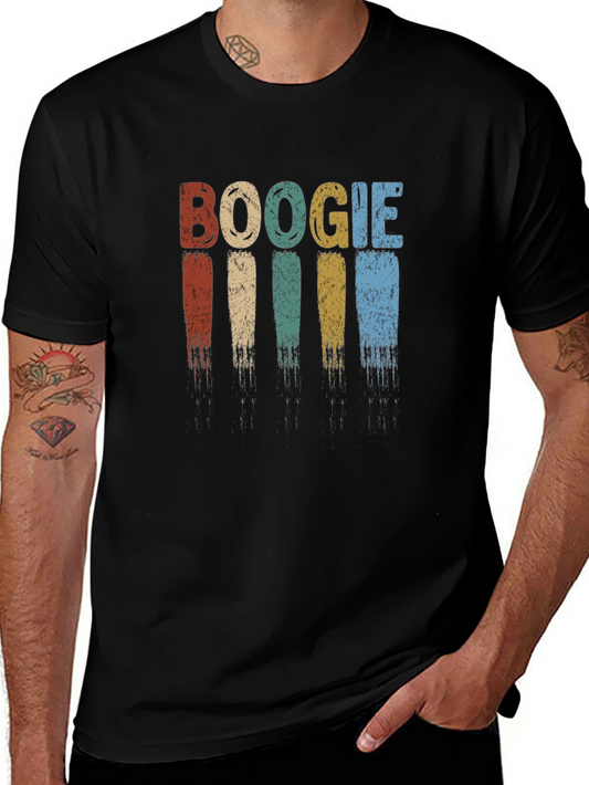 Boogie Retro Style Graphic Tee - Black
