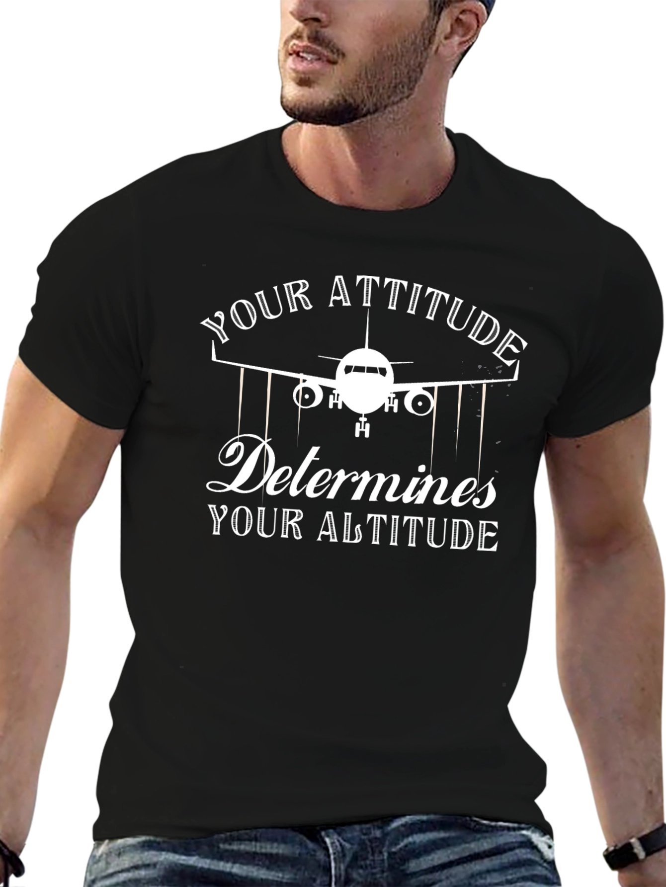 Attitude Determines Altitude Airplane T-Shirt