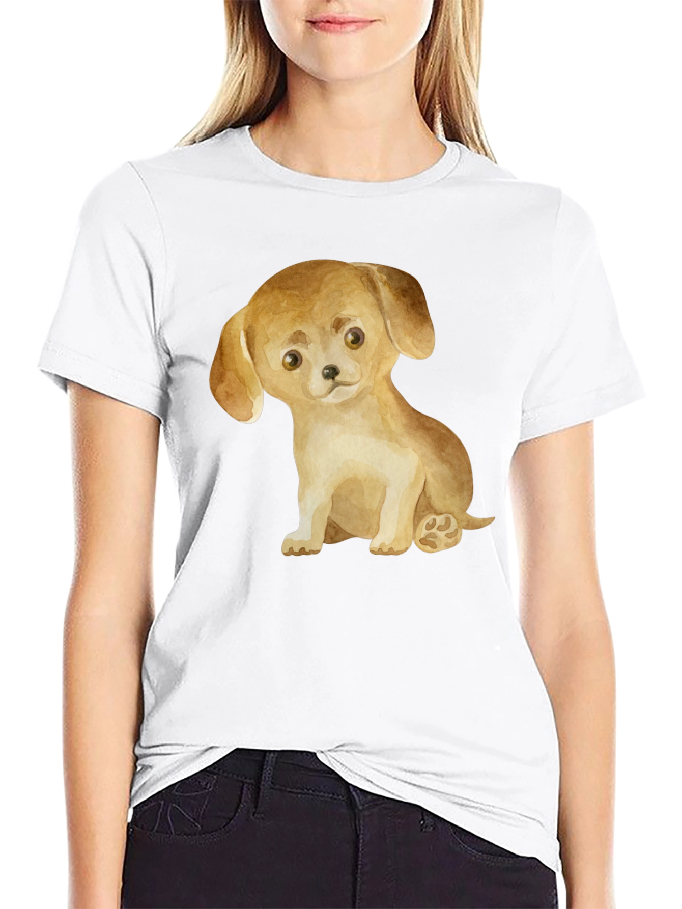 Cute Puppy Dog Graphic T-Shirt - Unisex Casual Tee