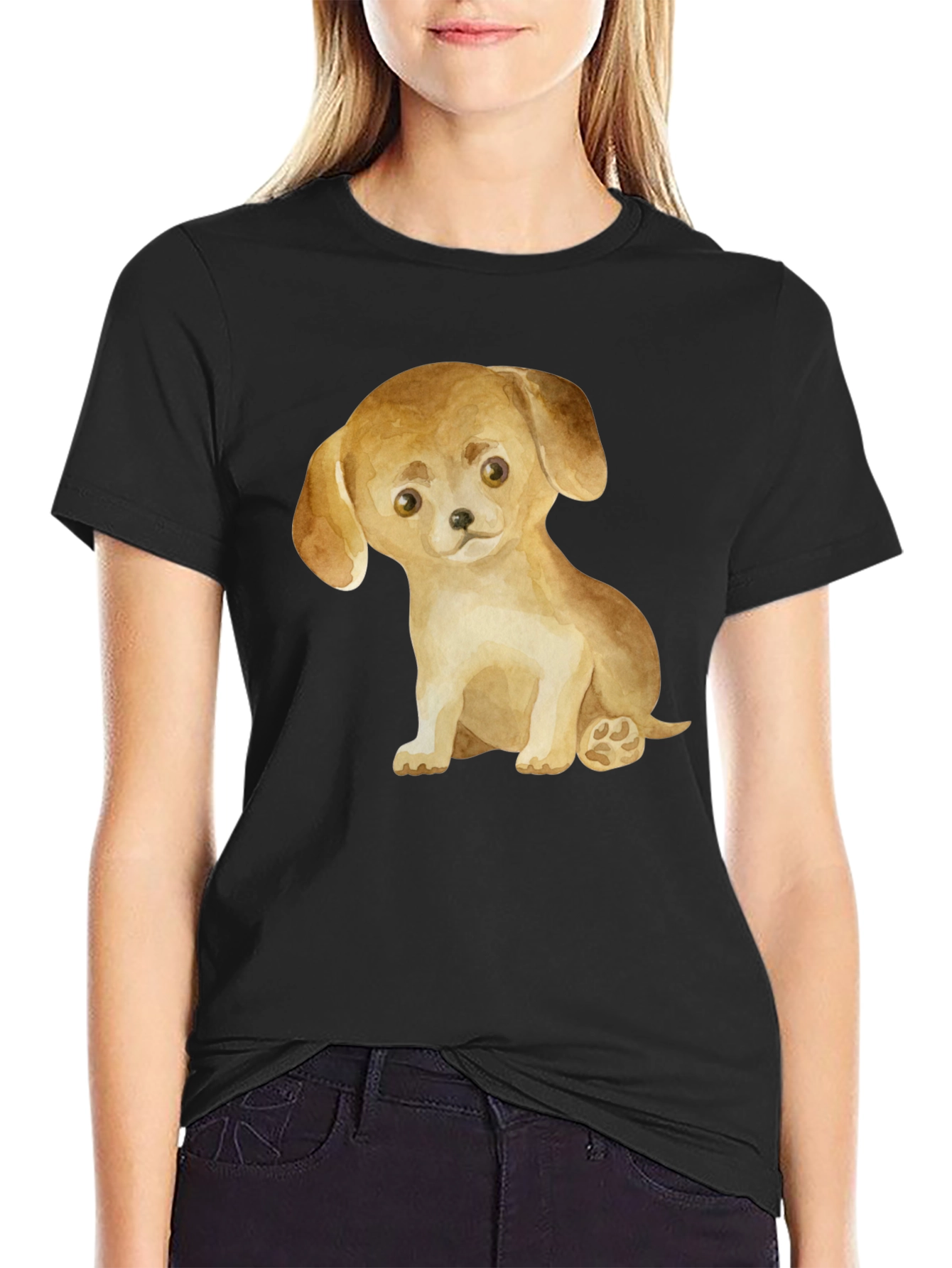 Cute Puppy Dog Graphic T-Shirt - Unisex Casual Tee