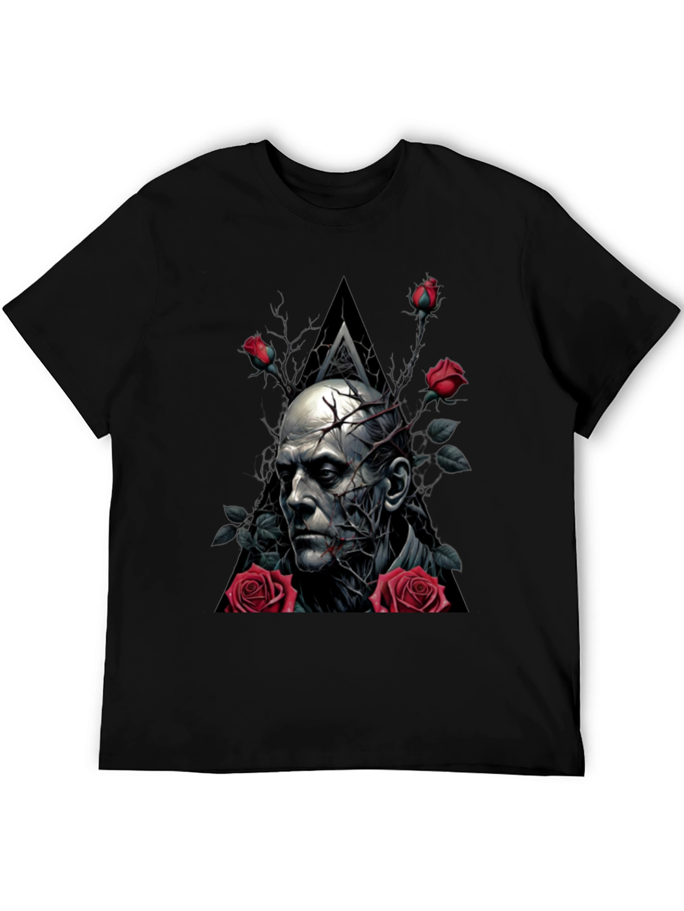 Gothic Horror T-Shirt: Man Roses Triangle