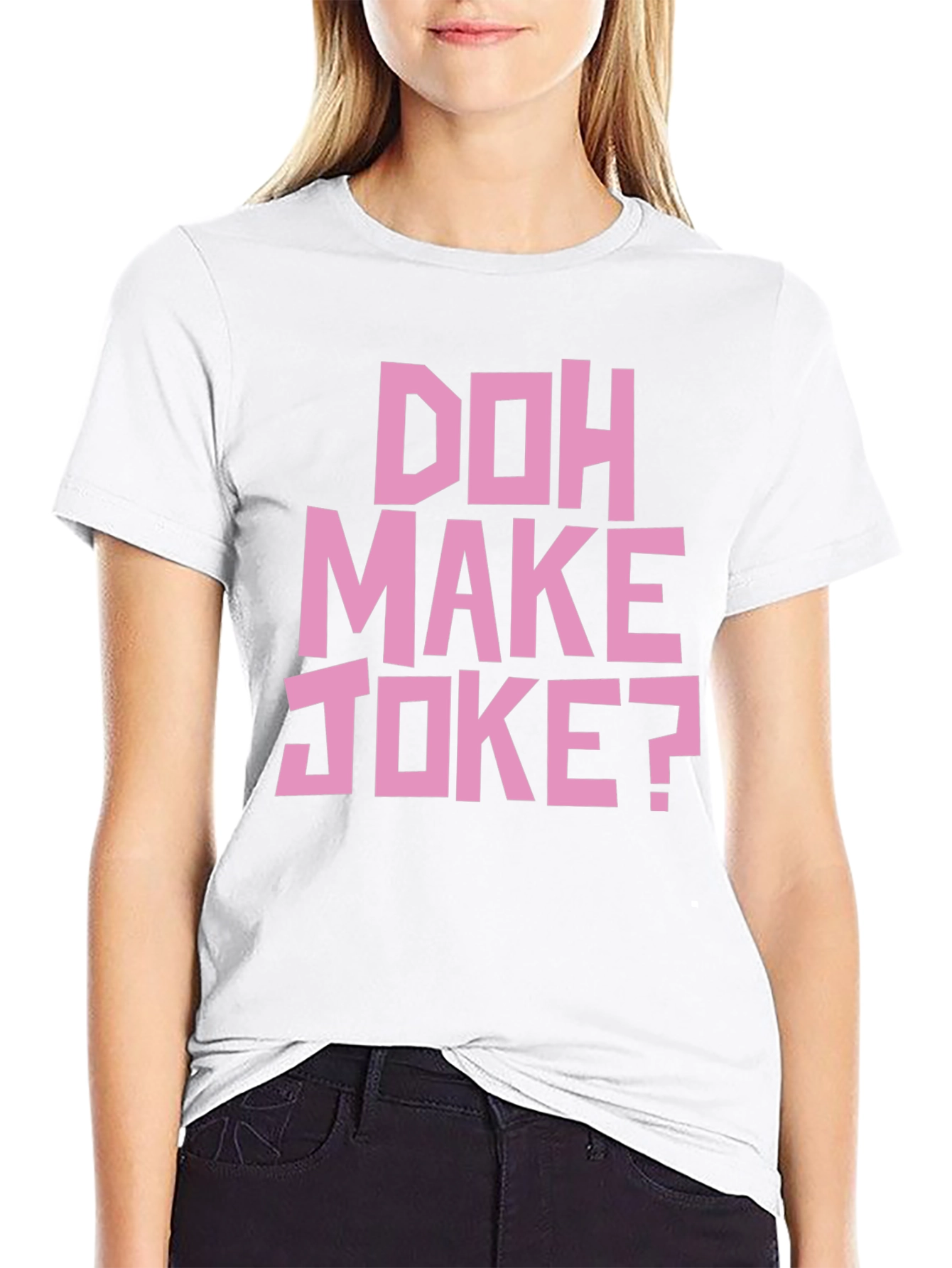 Doh Make Joke? Mens Black Graphic T-Shirt