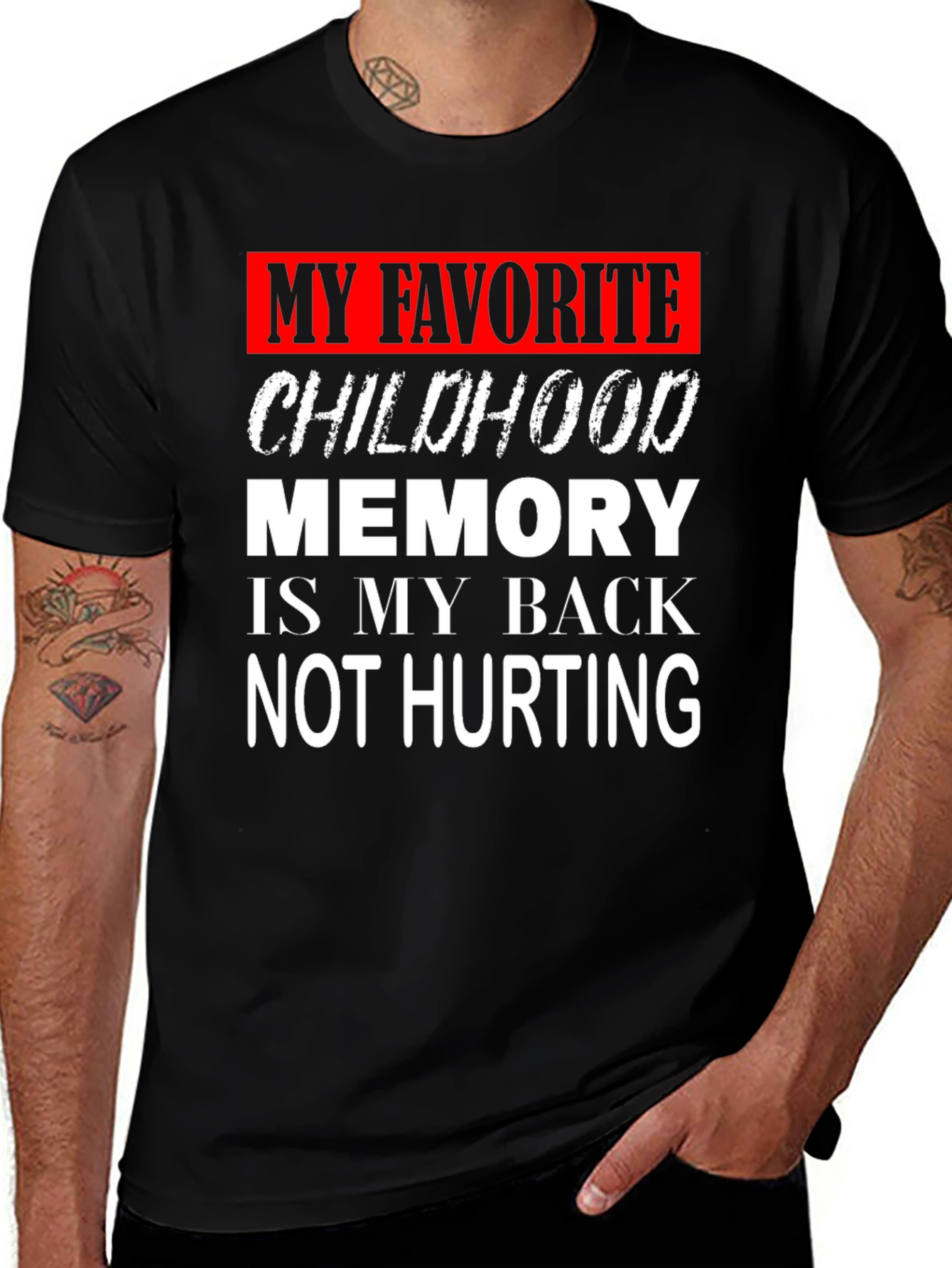 Funny Back Pain Childhood Memory Graphic T-Shirt