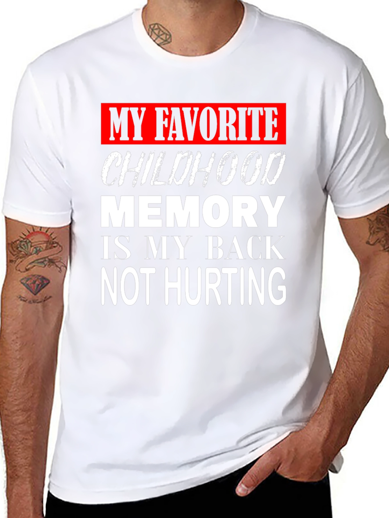 Funny Back Pain Childhood Memory Graphic T-Shirt