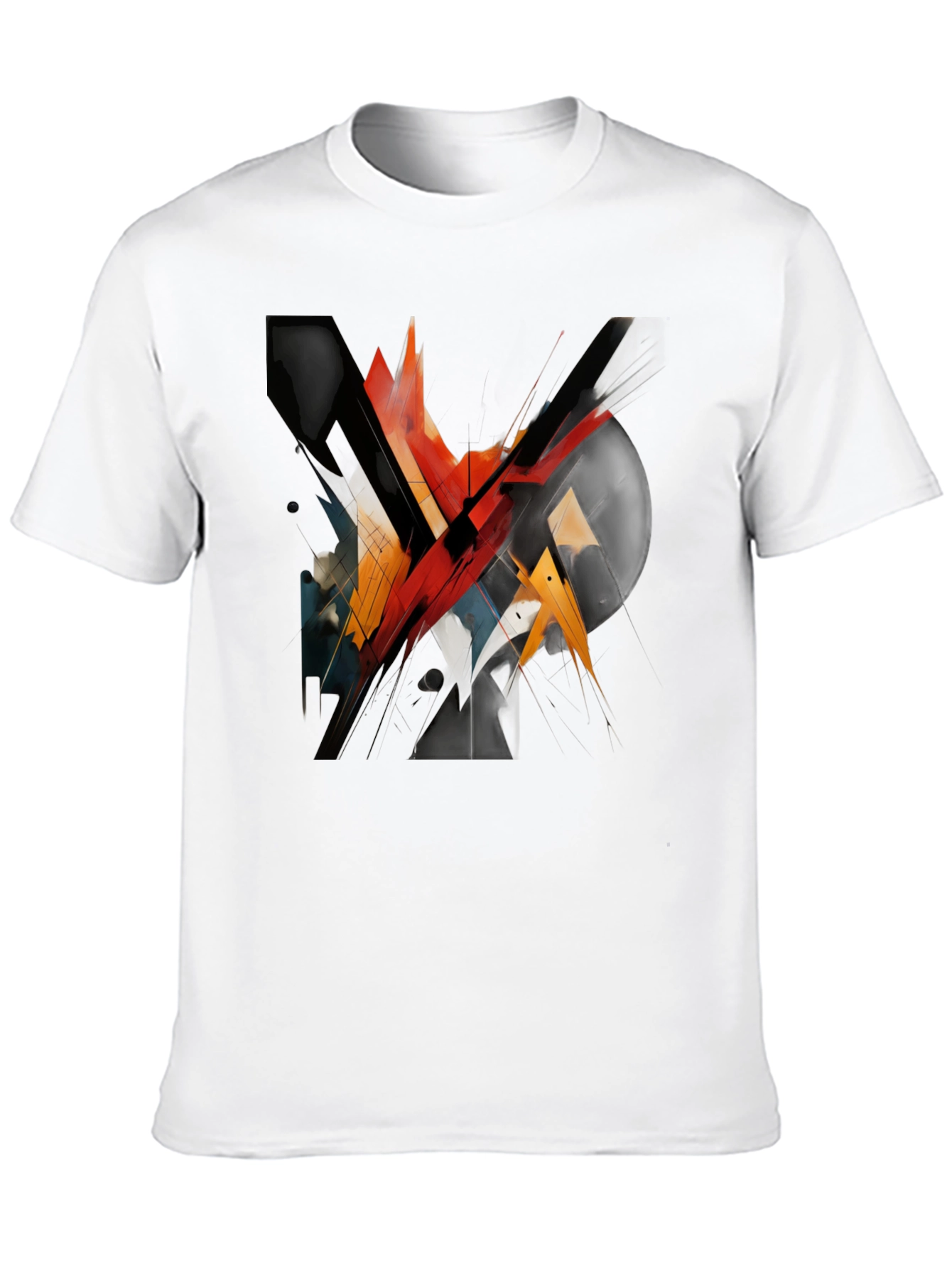 Abstract Geometric Graphic Black T-Shirt