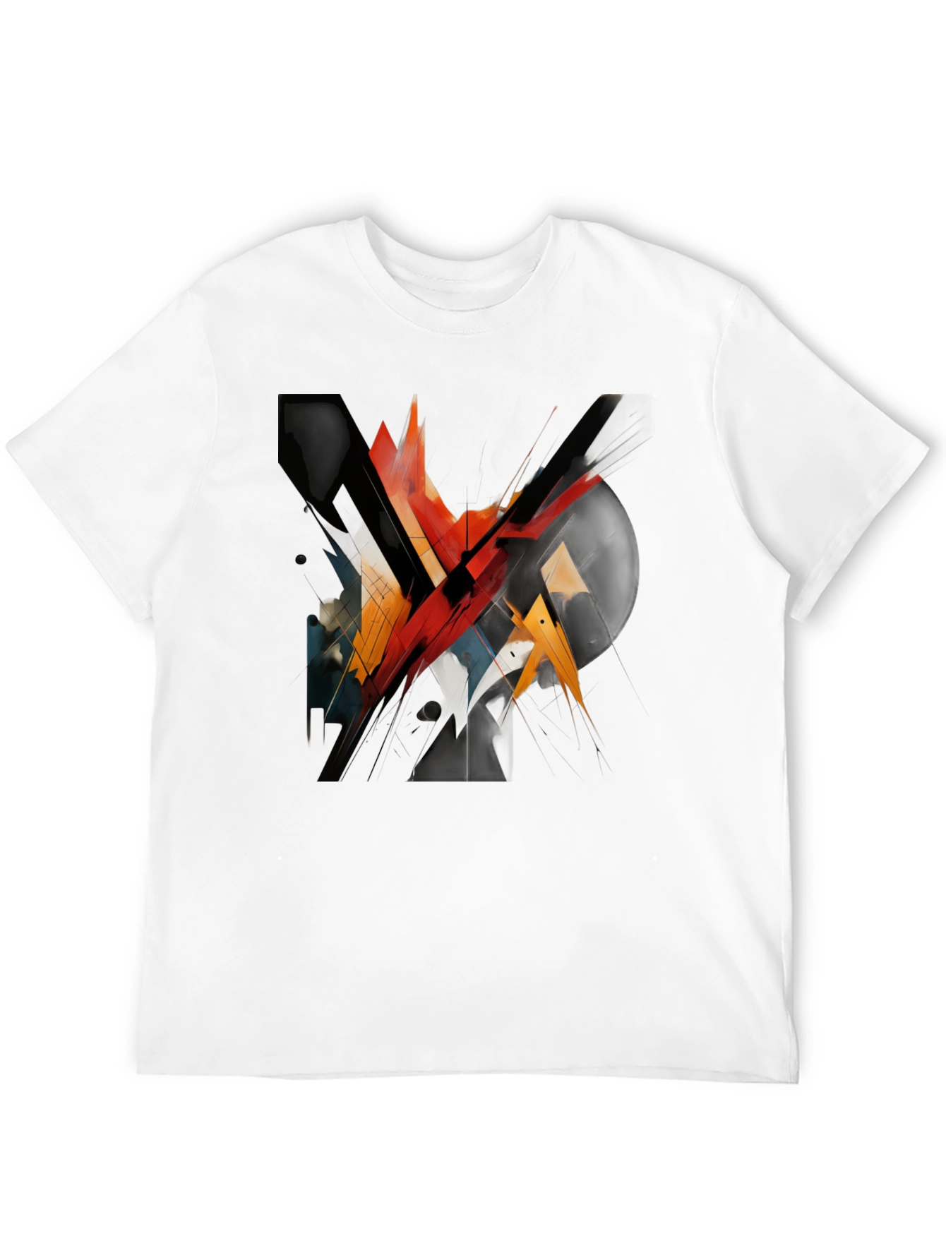 Abstract Geometric Graphic Black T-Shirt