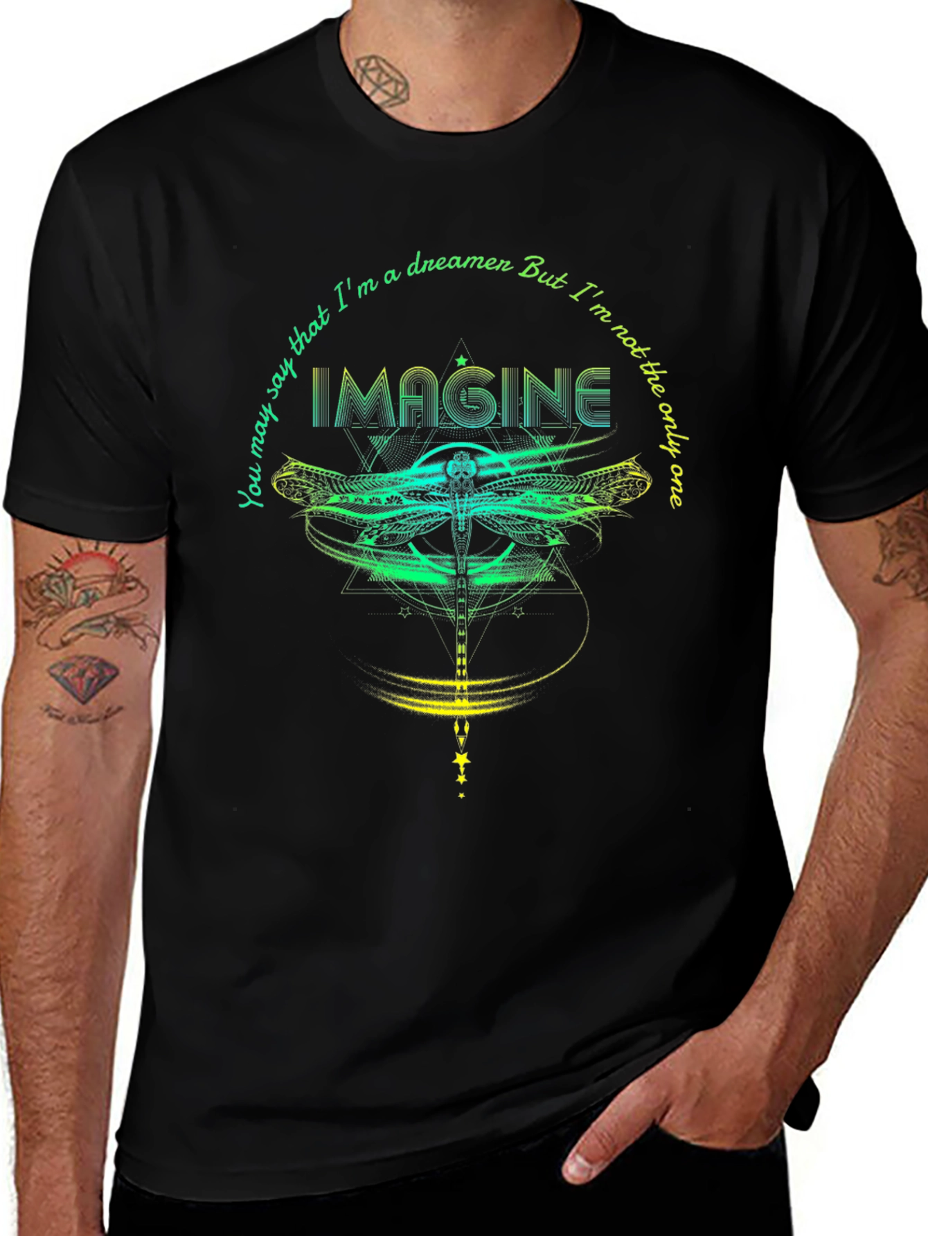 Imagine Dragonfly Graphic T-Shirt - Dreamer Tee