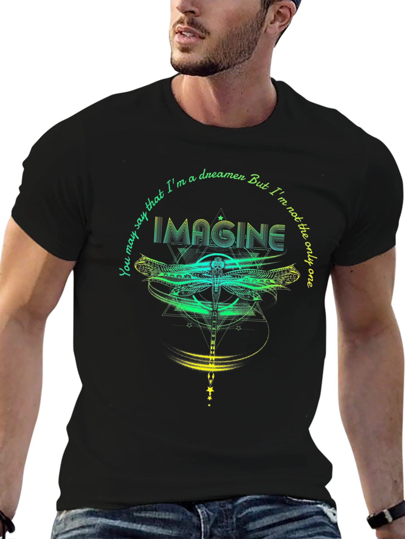 Imagine Dragonfly Graphic T-Shirt - Dreamer Tee