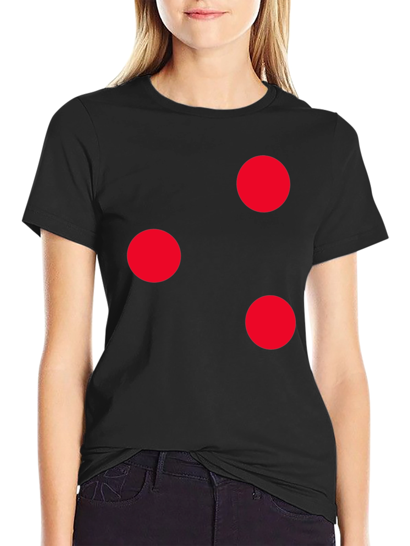 Minimalist Red Dot Black T-Shirt