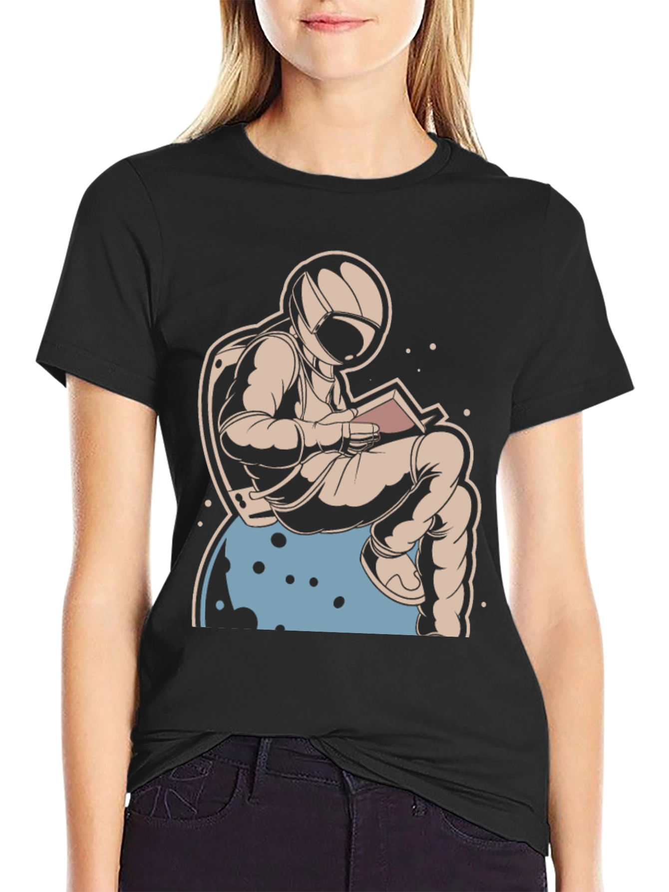 Astronaut Reading Book T-Shirt - Space Lover Tee