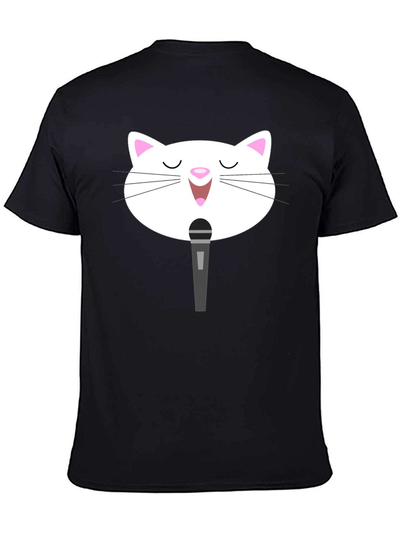 Singing Cat T-Shirt - Black Graphic Tee