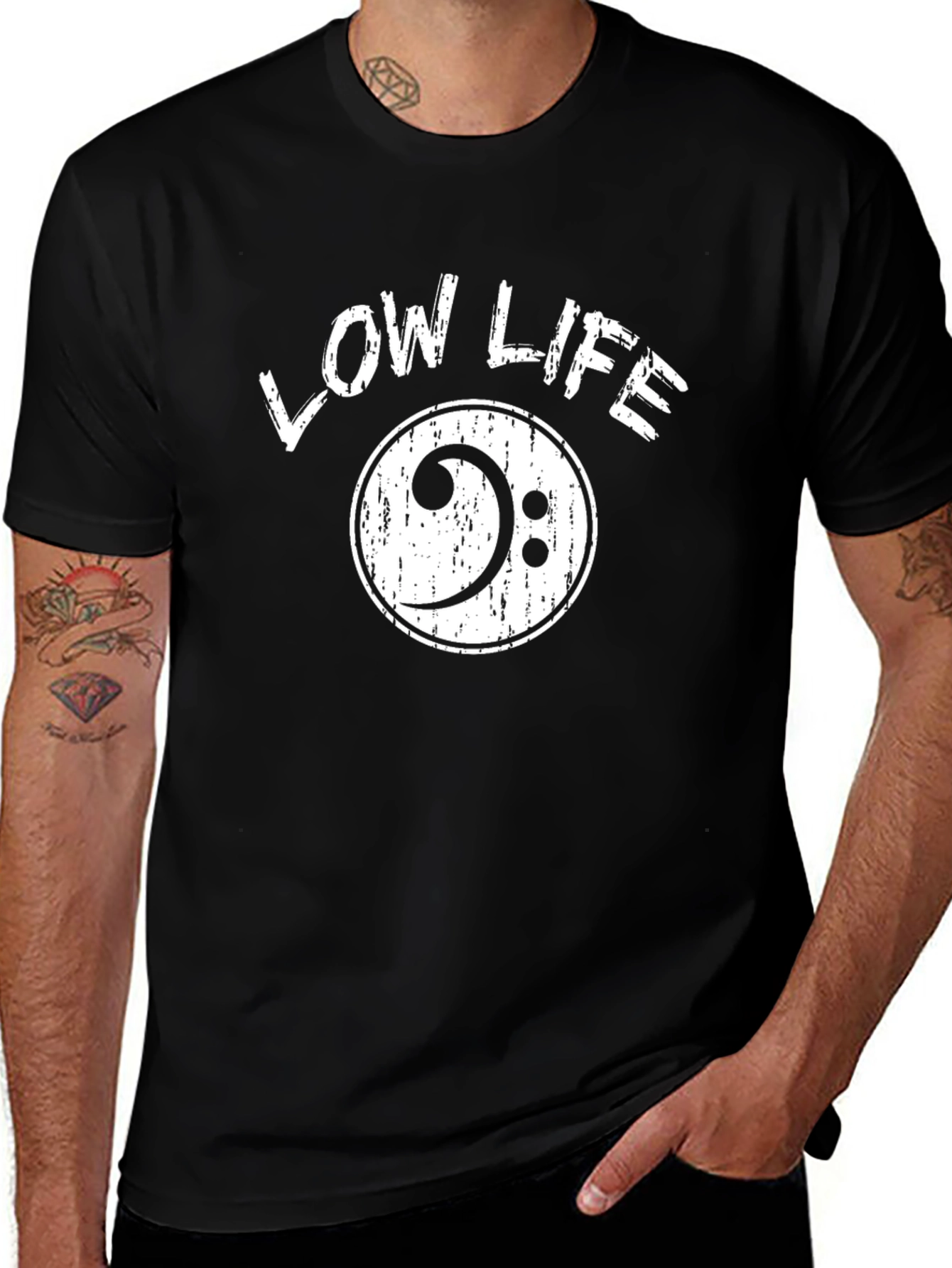 Low Life Bass Clef Graphic T-Shirt