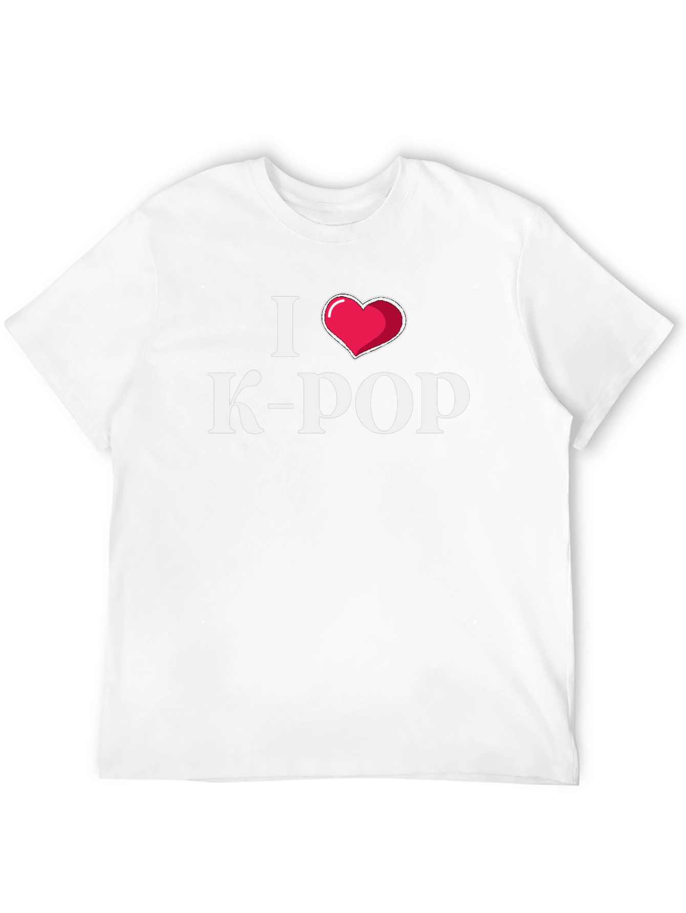 I Love K-Pop Heart Black T-Shirt