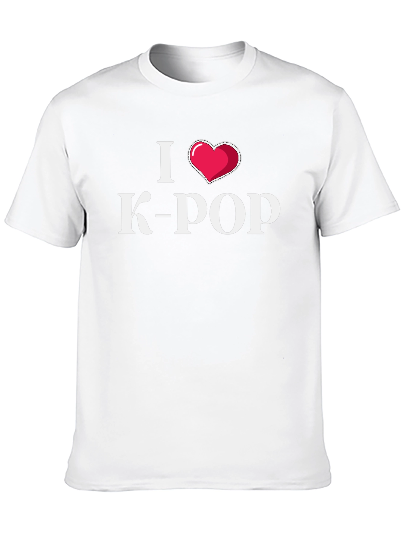 I Love K-Pop Heart Black T-Shirt
