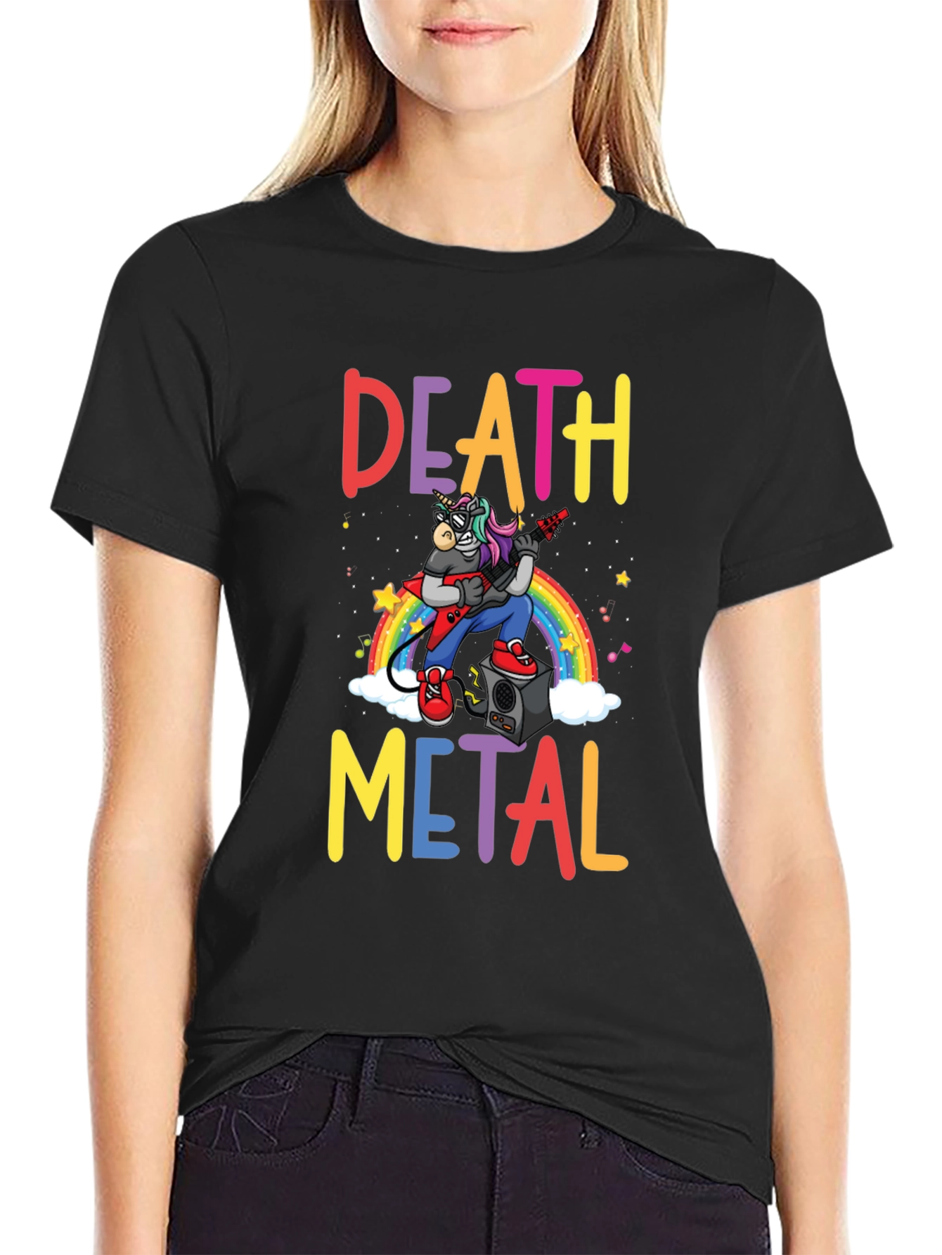 Death Metal Unicorn Graphic T-Shirt