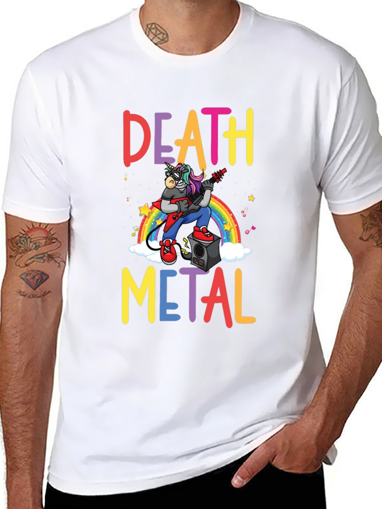 Death Metal Unicorn Graphic T-Shirt