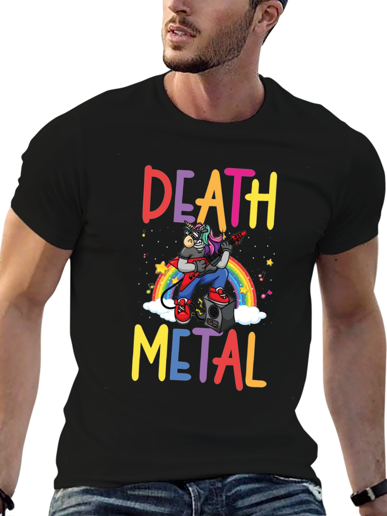 Death Metal Unicorn Graphic T-Shirt