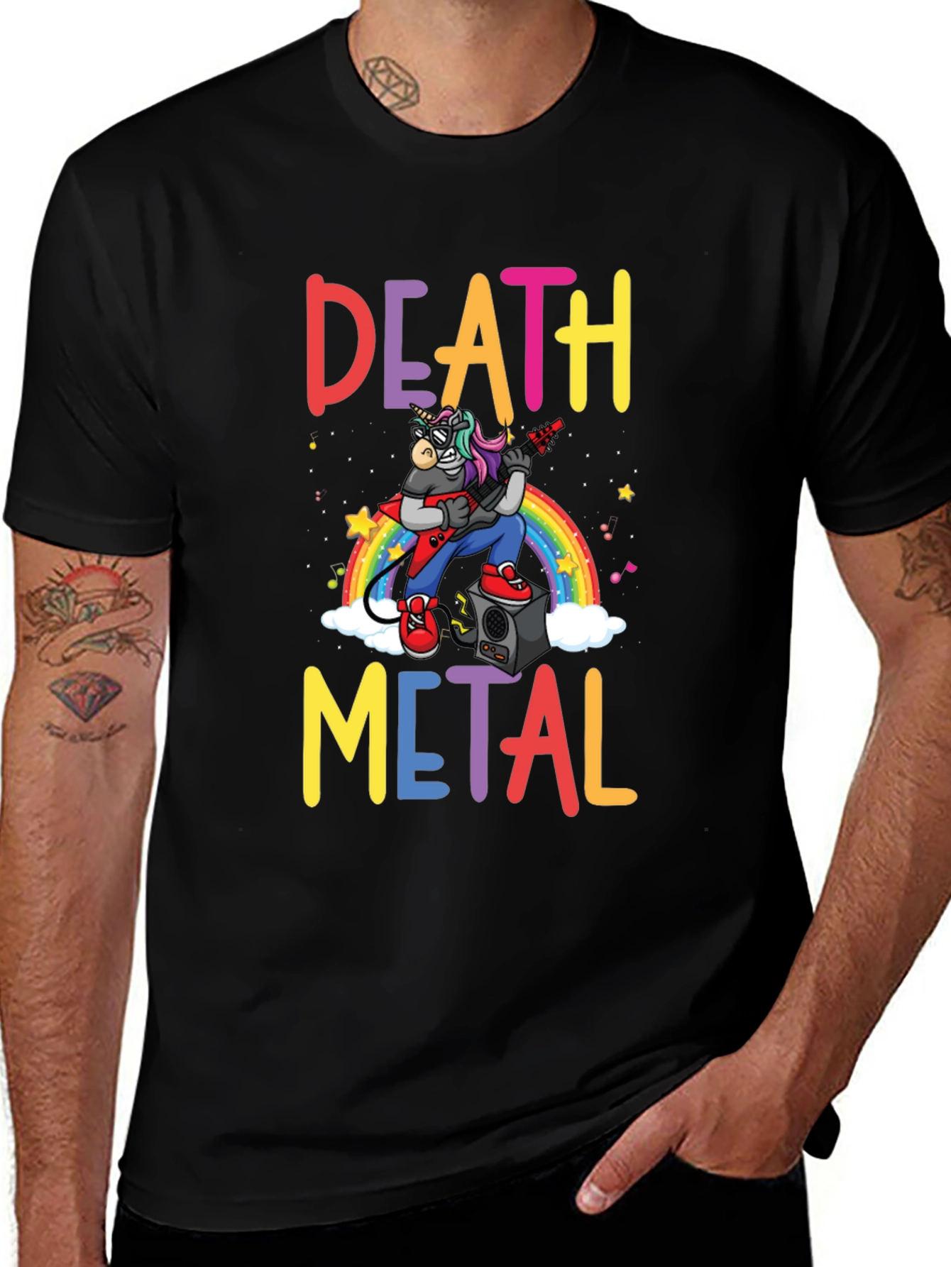 Death Metal Unicorn Graphic T-Shirt