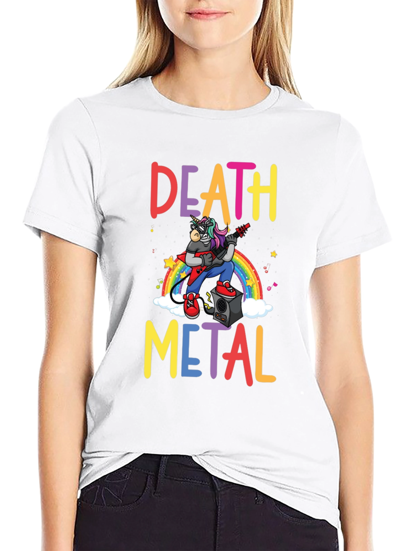 Death Metal Unicorn Graphic T-Shirt