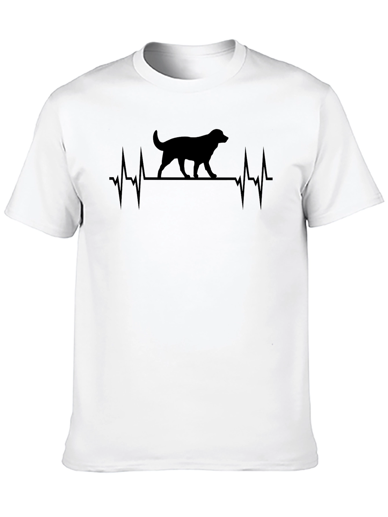 Dog Heartbeat T-Shirt - Mens Black Graphic Tee