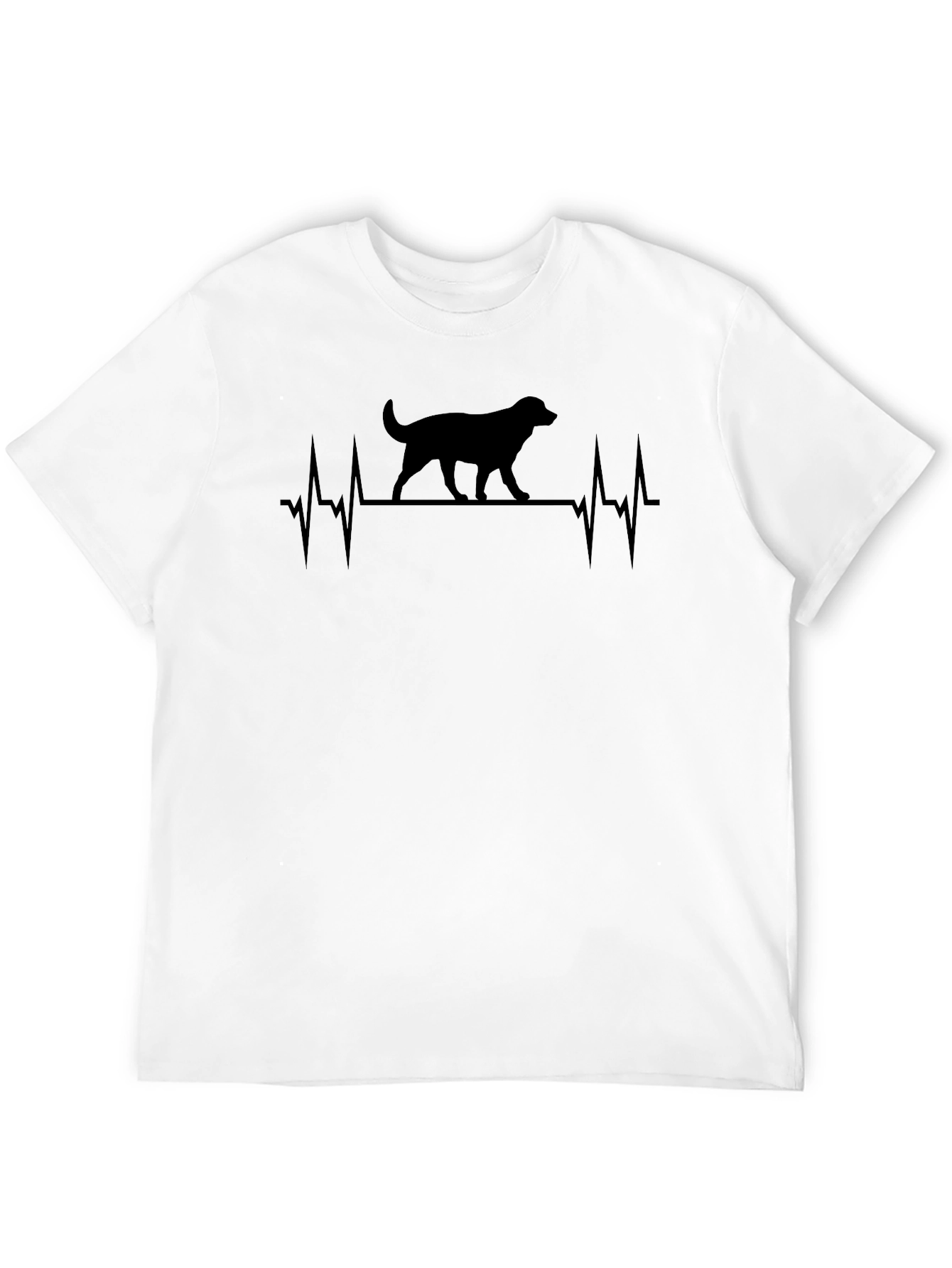 Dog Heartbeat T-Shirt - Mens Black Graphic Tee