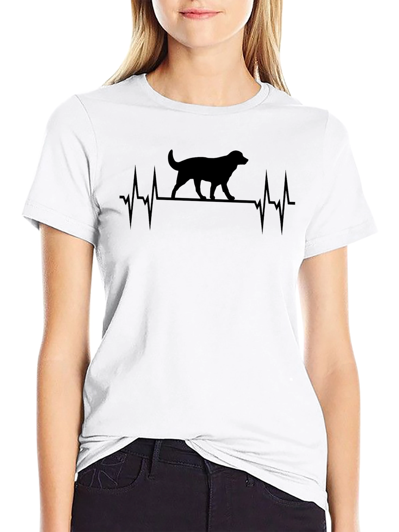 Dog Heartbeat T-Shirt - Mens Black Graphic Tee