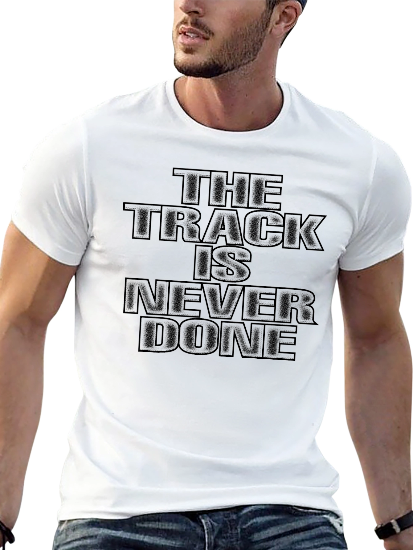 The Track is Never Done Black Graphic Tee