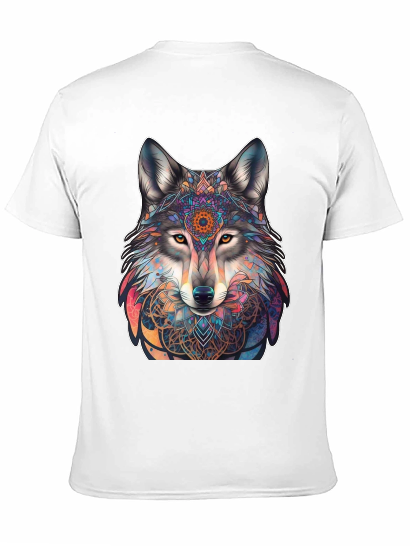 Wolf Mandala Graphic Tee - Stylish Mens Black T-Shirt