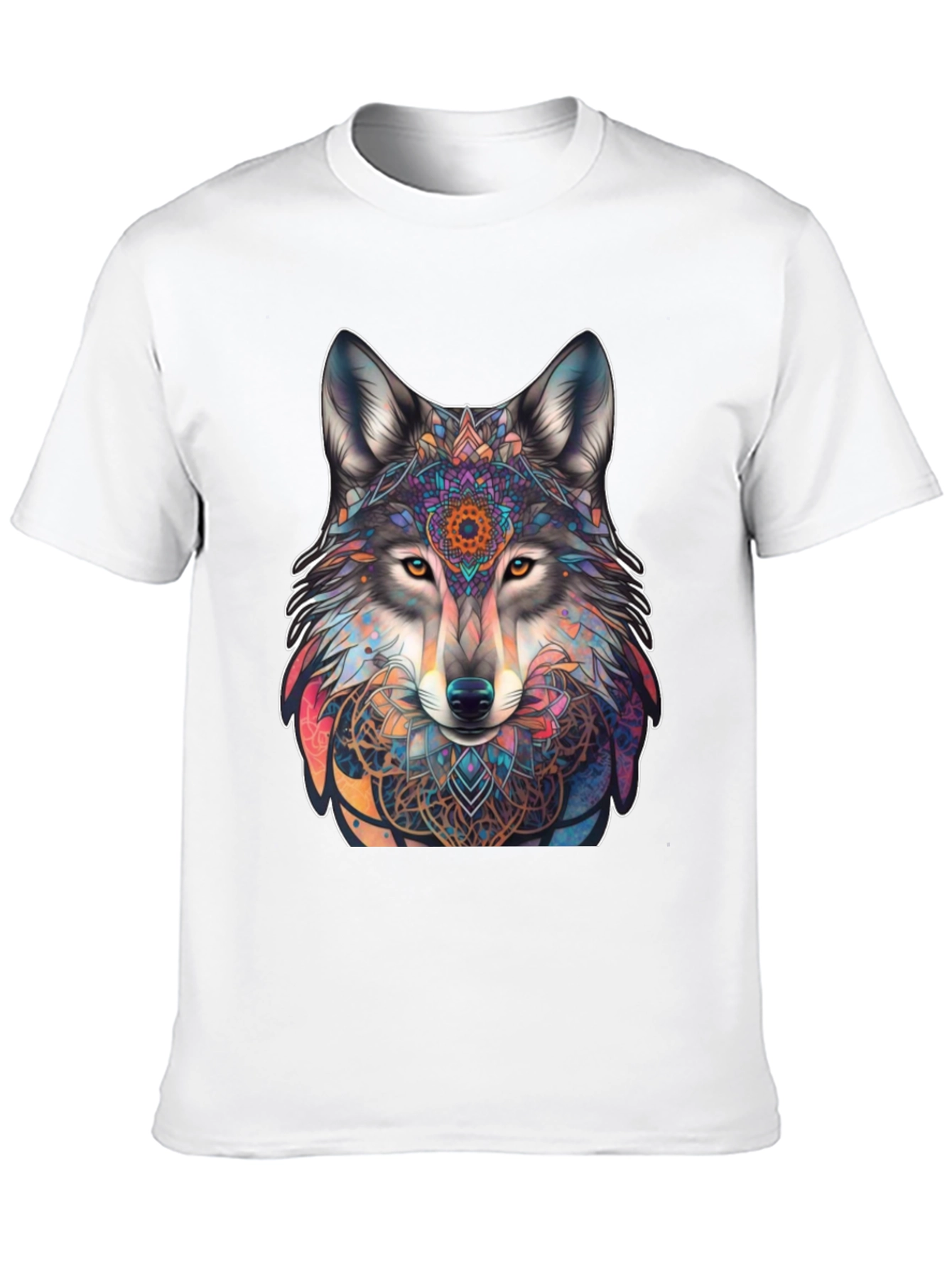 Wolf Mandala Graphic Tee - Stylish Mens Black T-Shirt