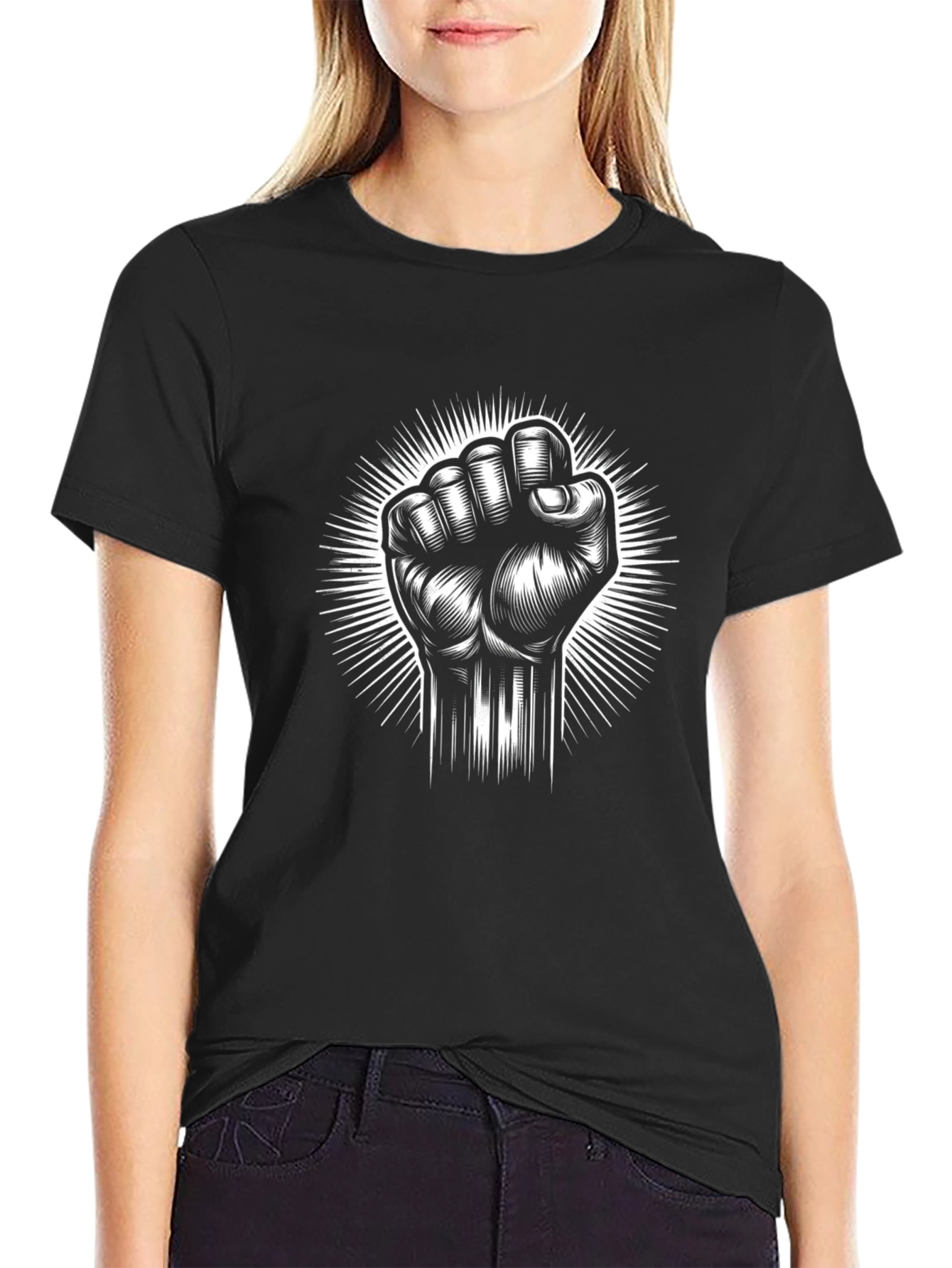 Empowered Fist Graphic Tee - Black