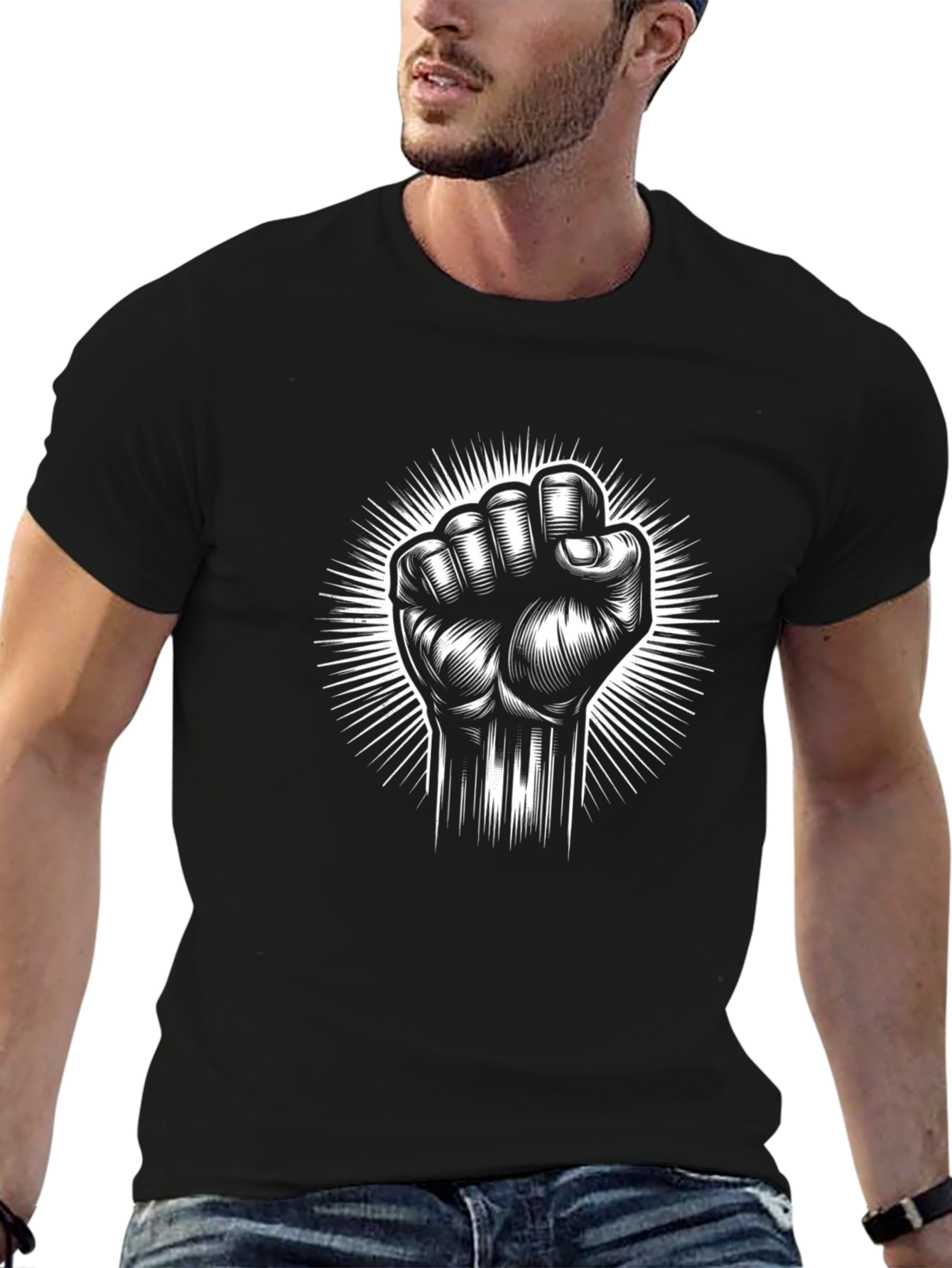 Empowered Fist Graphic Tee - Black