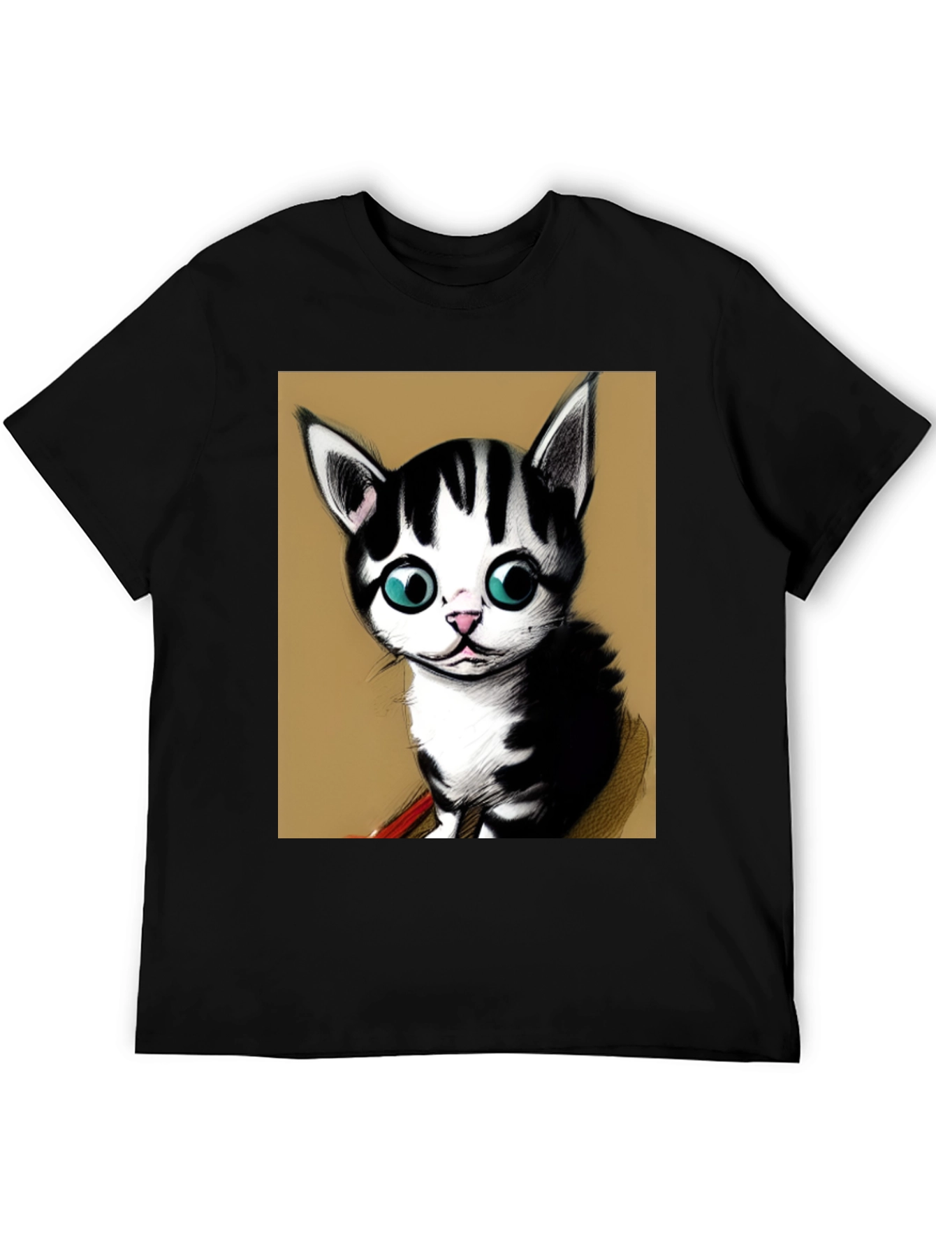 Cute Kitten Graphic Tee - Black Unisex T-Shirt