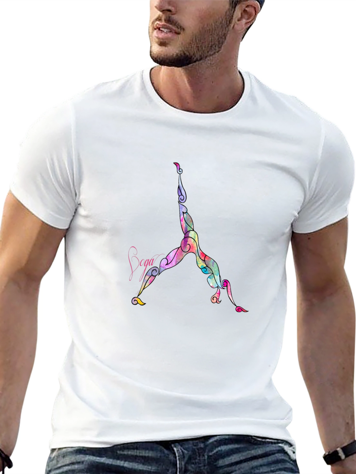 Yoga Pose Graphic Tee - Comfortable Black T-Shirt